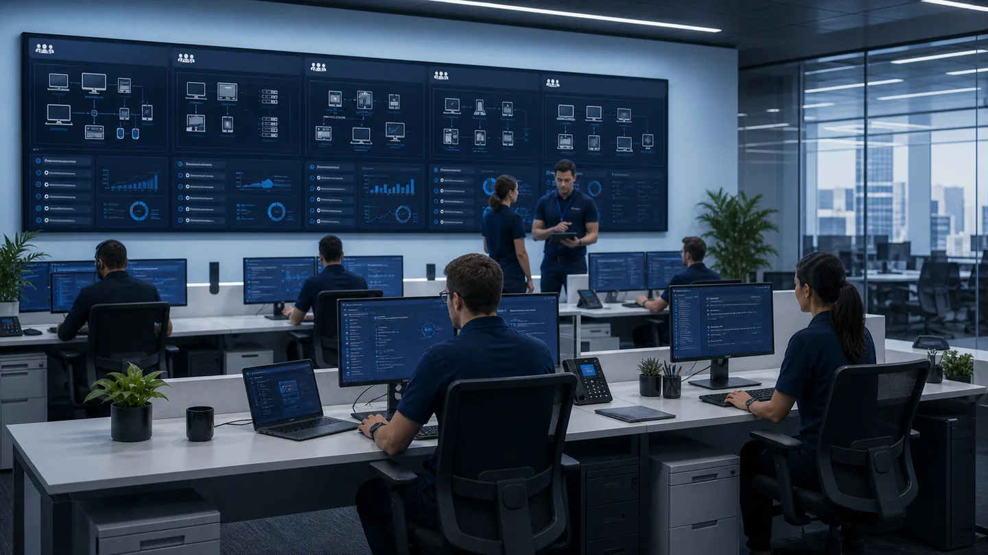 Support desk coordinating remote sessions and case follow-up