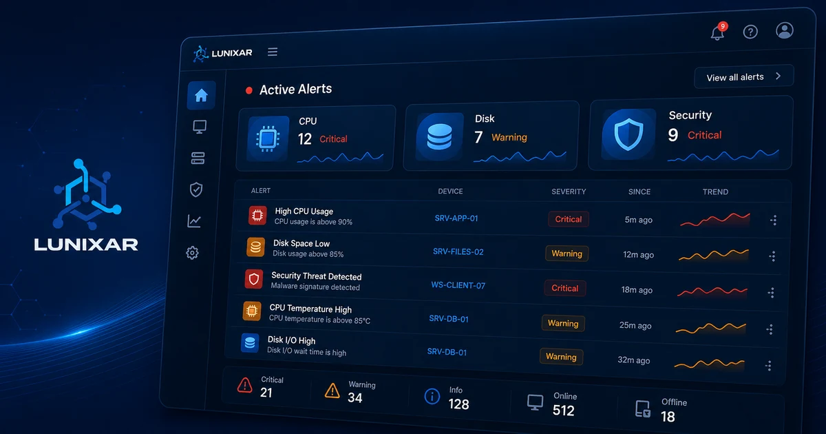 Real-time alerts for Windows and Linux endpoints | Lunixar