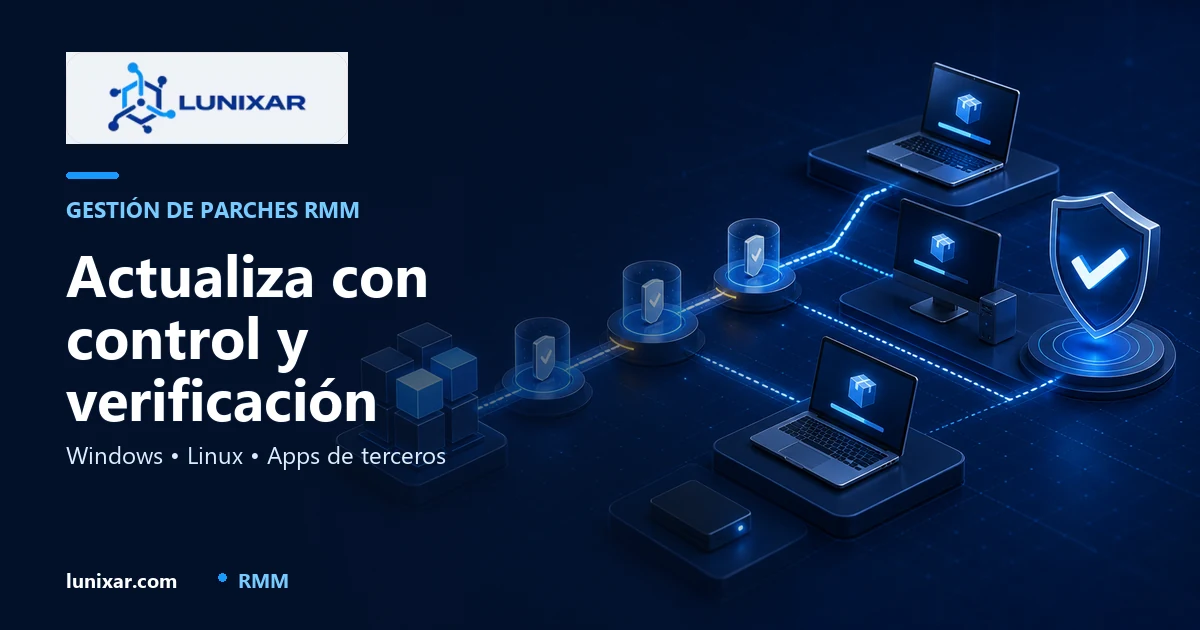 Gestión de parches RMM para Windows, Linux y apps | Lunixar